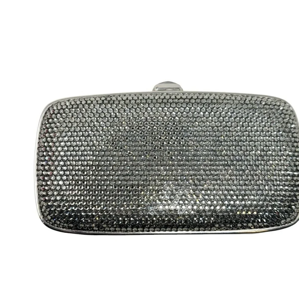 JUDITH LIEBER SWAROVSKI CRYSTAL Classic Micro mini Clutch Bag smoke gray Amazing